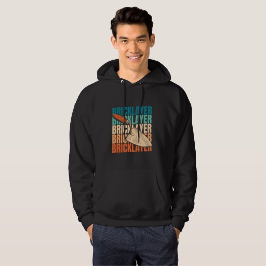 Retro Brickie Metselwerk Bricklayer Block - Brick Hoodie (Voorkant volledig)