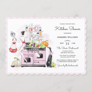 Retro Bridal Kitchen Shower Kaart