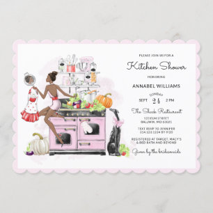 Retro Bridal Kitchen Shower Kaart