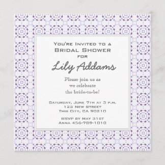Retro Bridal Shower Invitation - Paars Kaart