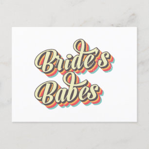 Retro Brides Babes, Bachelorette Bridal Party Gift Feestdagenkaart