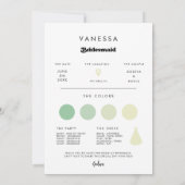 Retro Bridesmaid Proposal Info Card with Photo Kaart (Achterkant)