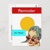 Retro Briefkaart Business Lady Appointherinnering  (Voorkant / Achterkant)