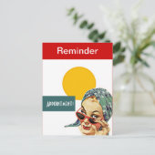 Retro Briefkaart Business Lady Appointherinnering (Staand voorkant)