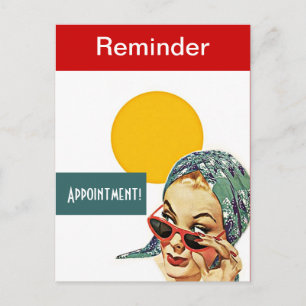 Retro Briefkaart Business Lady Appointherinnering 