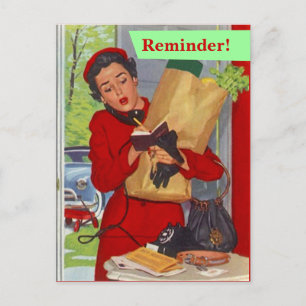 Retro Briefkaart Business Lady Appointherinnering