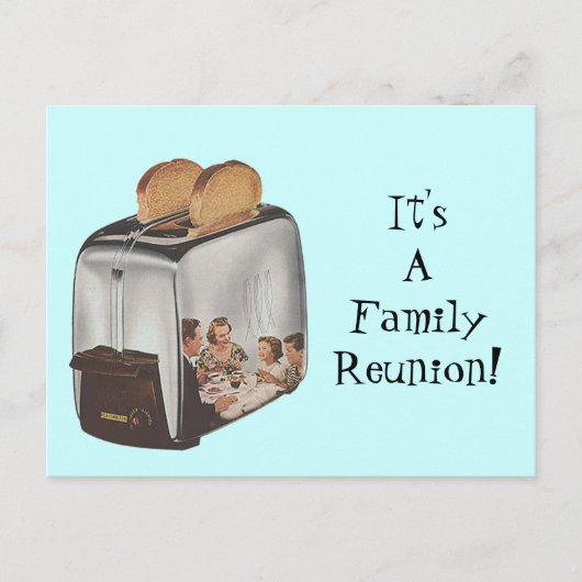 Retro Briefkaart Family Reunion Reflection Toaster (Voorkant)