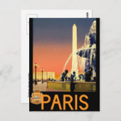 retro-briefkaart Frankrijk Parijs Briefkaart (Voorkant / Achterkant)