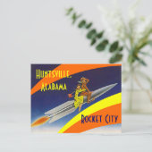 Retro Briefkaart Huntsville Alabama Rocket City AL (Staand voorkant)