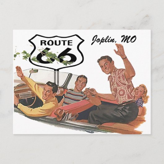 Retro Briefkaart Route 66 Stopover Promo Road (Voorkant)