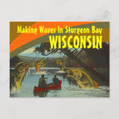 Retro Briefkaart Sturgeon Bay Wisconsin Exaggerati (Voorkant)