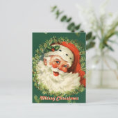 Retro Briefkaart van de Kerstman (Staand voorkant)