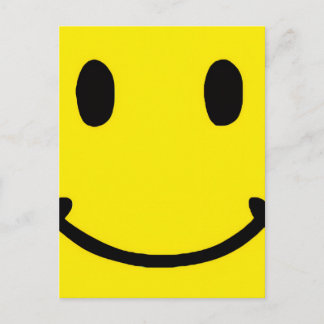 Retro Bright Big Yellow Smile Face Briefkaart