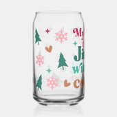 Retro Bright Christmas Iced Coffee Blikvorm Glas (Voorkant)