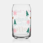 Retro Bright Christmas Iced Coffee Blikvorm Glas (Rechts)