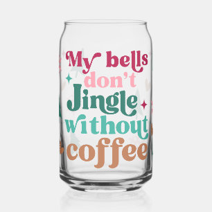 Retro Bright Christmas Iced Coffee Blikvorm Glas