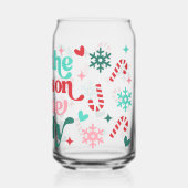 Retro Bright Christmas is het seizoen om vrolijk t Blikvorm Glas (Achterkant)