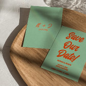 Retro Bright Funky Bold Moderne Unieke Bruiloft Save The Date