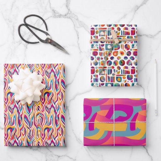 Retro Bright - Herfst, Winter Bright subtiel Abstr Inpakpapier Vel (Voorkant)
