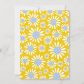 Retro Bright Yellow Daisy First Birthday Kaart (Achterkant)
