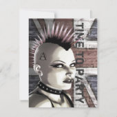 Retro British Punk Fashion Invitations de petite t (Devant)