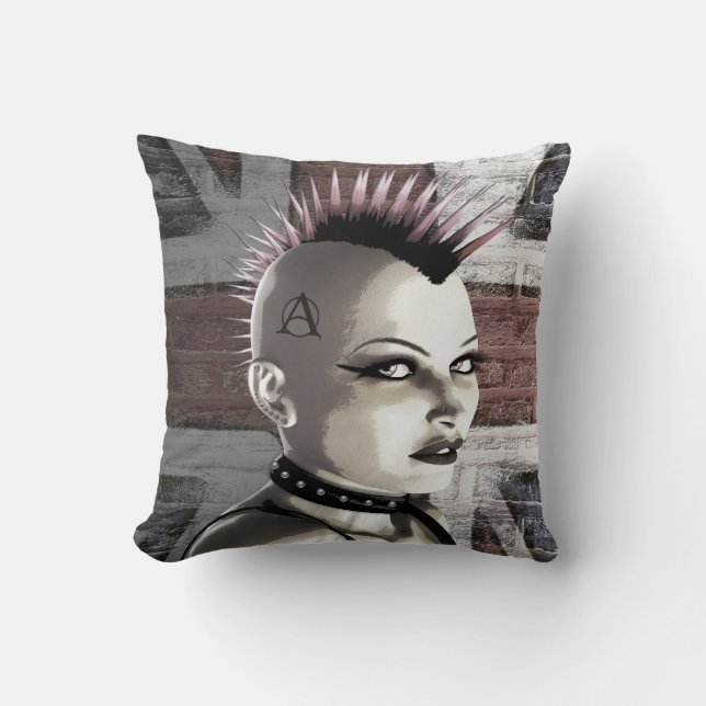 Retro British Punk Mode Pillow Kussen (Voorkant)