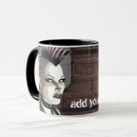 Retro British Punk Personalized Mugs