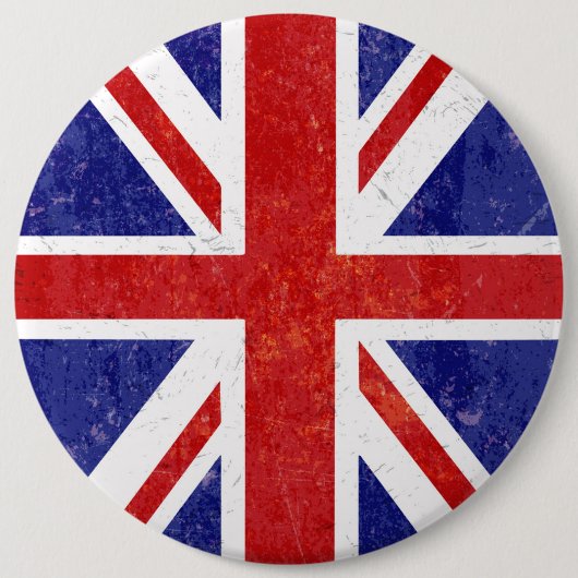 Retro Britse vlag Ronde Button 6,0 Cm (Voorkant)