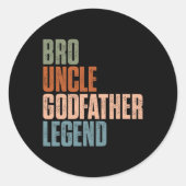 Retro Bro Oom Godfather Legende Grappig Ooms Geloo Ronde Sticker (Voorkant)