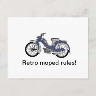 Retro bromfiets briefkaart