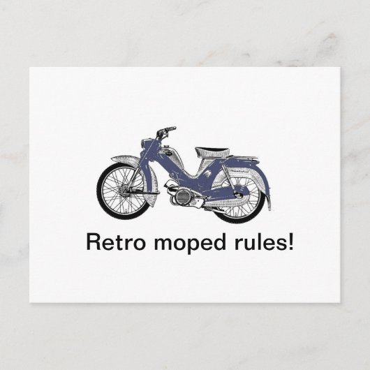 Retro bromfiets briefkaart (Voorkant)