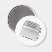 Retro-broodrooster - B&W grijs Magneet (Voorkant / Achterkant)