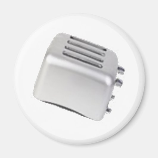 Retro-broodrooster - B&W grijs Magneet (Voorkant)