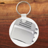  Retro-broodrooster - B&W grijs Sleutelhanger (Voorkant)