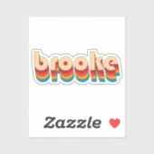 Retro Brooke Naam Sticker (Vel)