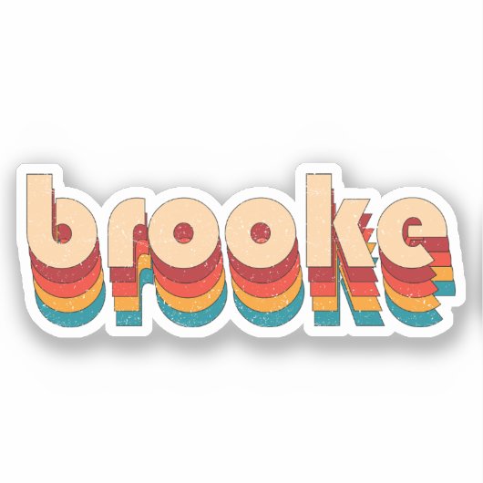 Retro Brooke Naam Sticker (Voorkant)