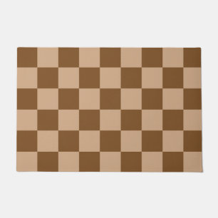 Retro Brown Checkerboard Pattern Deurmat