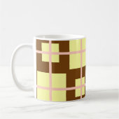 Retro Brown | Cream Checker Pattern Coffee Mug (Gauche)