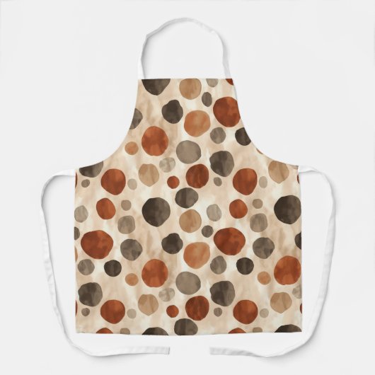 Retro Brown Dot Pattern All-Over Print Apron Schort (Voorkant)