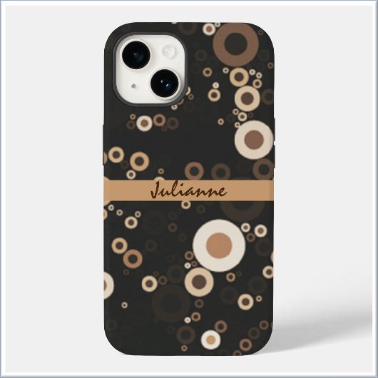 Retro Brown en Beige Circle Patroon Case-Mate iPhone Case