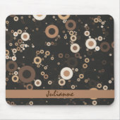 Retro Brown en Beige Circle Patroon Muismat (Voorkant)