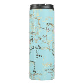 Retro Brown en Blue Cool Pattern Thermosbeker (Achterkant)