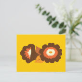 Retro Brown Flowers Briefkaart (Staand voorkant)