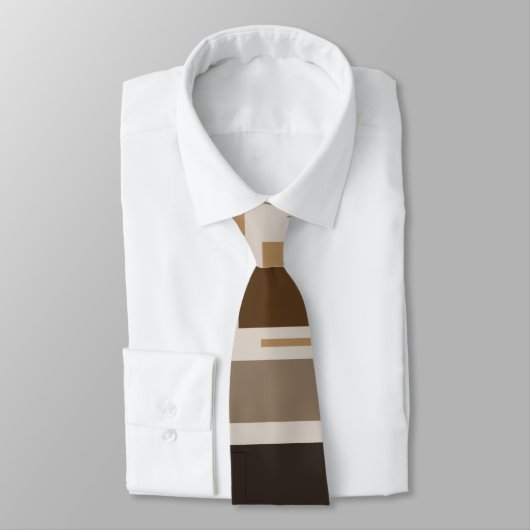 Retro Brown Geometric Pattern Mannen Stropdas (Gebonden)