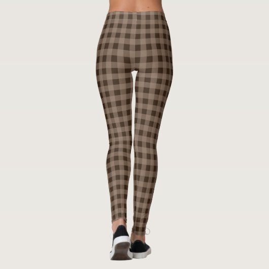 Retro Brown Plaid Leggings (Achterkant)