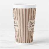 Retro Brown Stripe Coffee en Friends Coffee Mok (Voorkant)