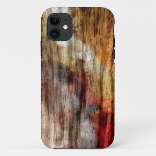 Retro Brown Wood Abstracte Kunst iPhone 11 Hoesje
