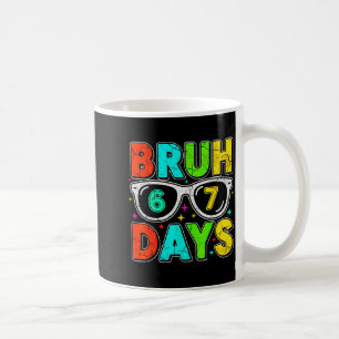Retro Bruh 67 Dagen School Humor Koele Jongen Zonn Koffiemok