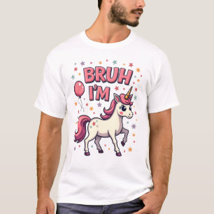 Retro Bruh Ik ben 8 Eenhoorn Verjaardagsfeestje Sc T-shirt