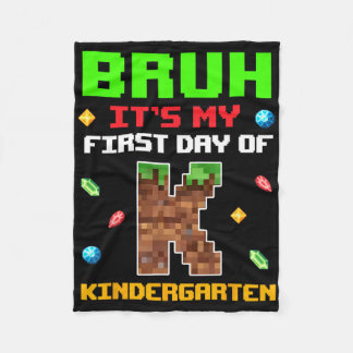Retro Bruh Mijn Eerste Dag Kleuterschool Ck Naar  Fleece Deken